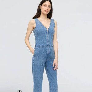 Du/er Performance Denim Jumpsuit - Light Stone